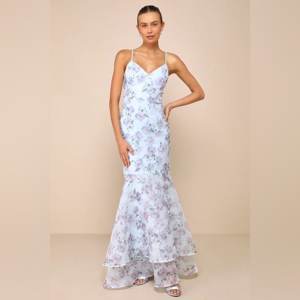 Floral Blue Maxi Dress